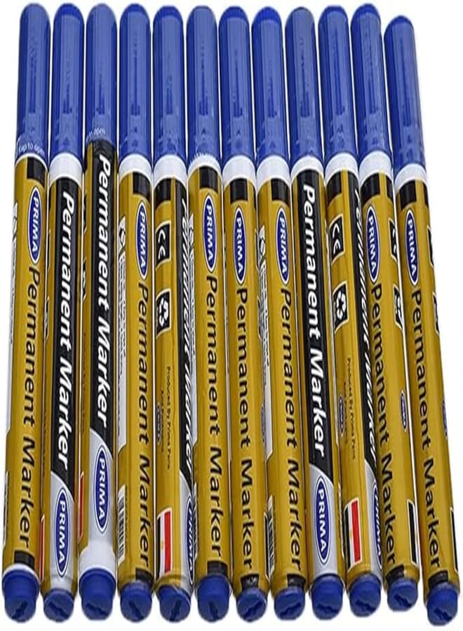 Prima permanent marker set of 12 pcs. water based ink - blue